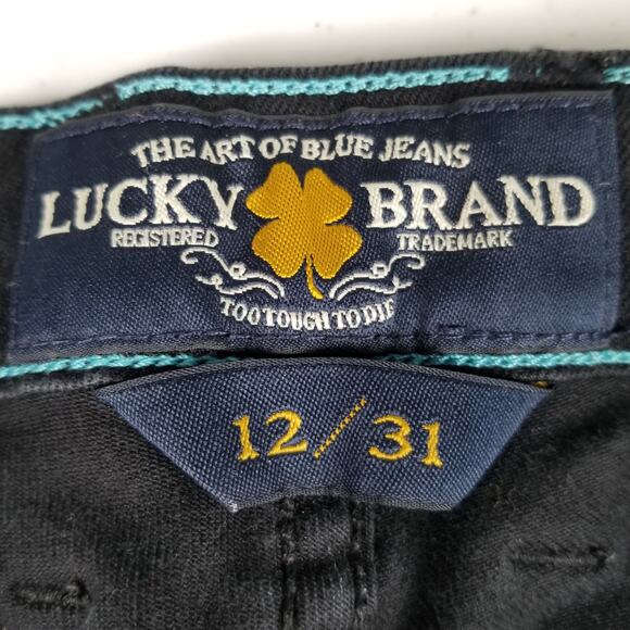 Lucky Brand Black Dark Gray Denim Sophia Capri Jeans Size 12 / 31 - Picture 3 of 5
